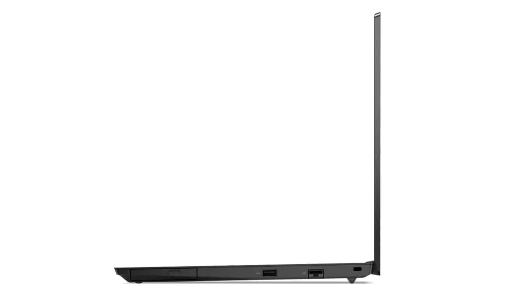 Right side view of Lenovo ThinkPad E15 Gen 4 (15, AMD) laptop, opened 90 degrees, showing display and keyboard edges, and ports