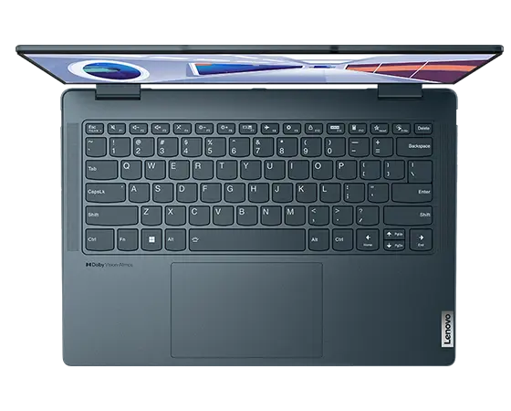 Top-down view of Yoga 7i Gen 8 laptop keyboard