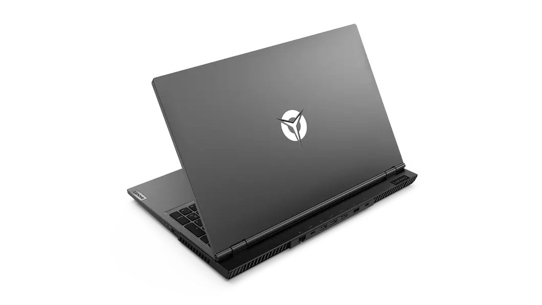 Left rear view of the Lenovo Legion 5Pi laptop, folded