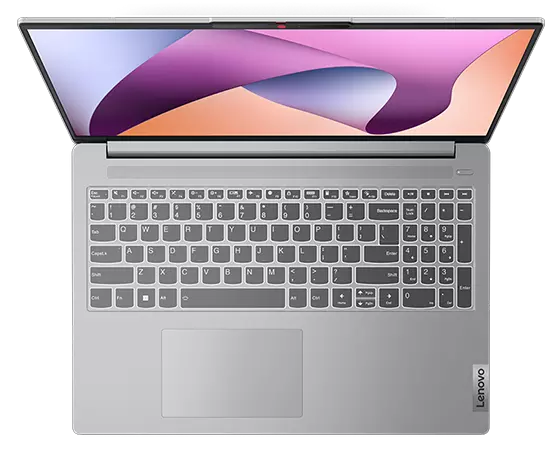 Bovenaanzicht van de IdeaPad Slim 5 Gen 8-laptop, met toetsenbord en trackpad