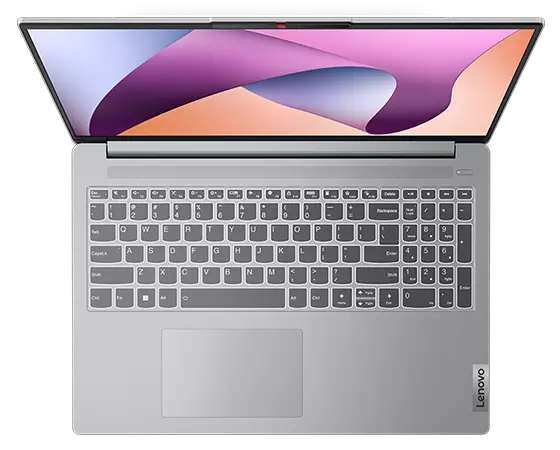 Vue de dessus du portable IdeaPad Slim 5 Gen 8, montrant le clavier et le TrackPad