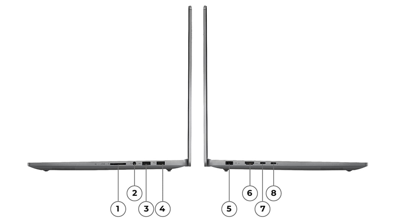 Profile views of the IdeaPad Pro 5 Gen 8 (16