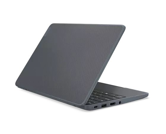 Lenovo 100w Gen 4 (11” Intel) laptop – left rear view, with lid partially open