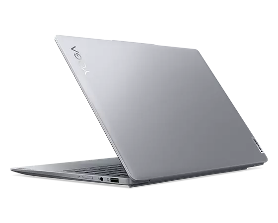 Rear view of Yoga Slim 6 Gen 8 laptop facing left
