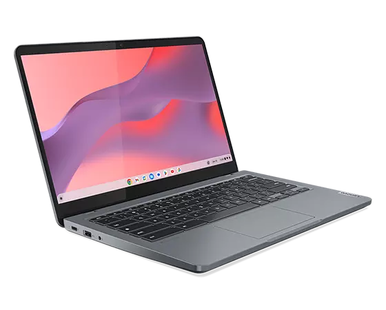 Vue avant gauche du IdeaPad Slim 3i Chromebook Gen 8 (14 Intel), ouvert